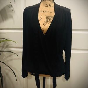 STILLWATER LA blouse - faux wrap - long neck tie